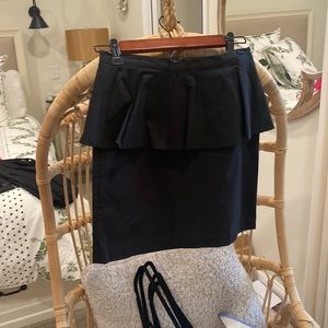 Alice and Olivia black peplum pencil skirt, size 4
